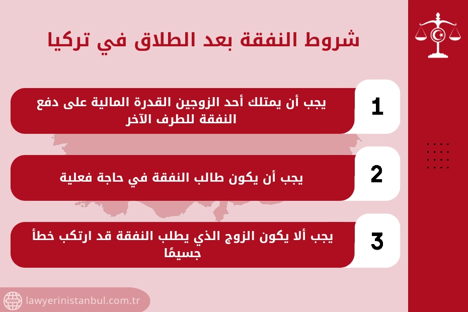 شروط النفقة بعد الطلاق في تركيا